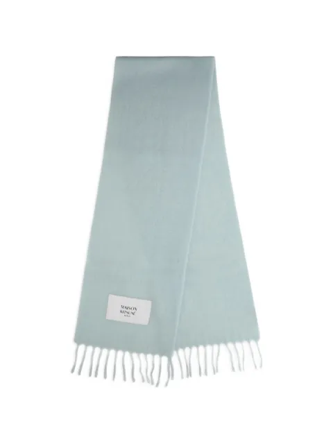 Maison Kitsuné Baby Alpaca logo-patch fringed scarf