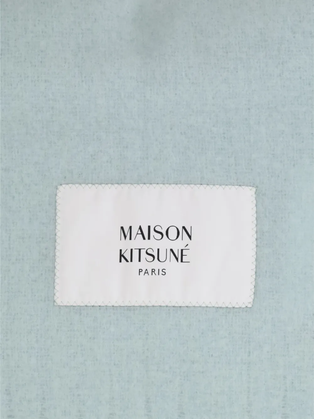 Maison Kitsuné Baby Alpaca sjaal met franje en logo-patch Blauw