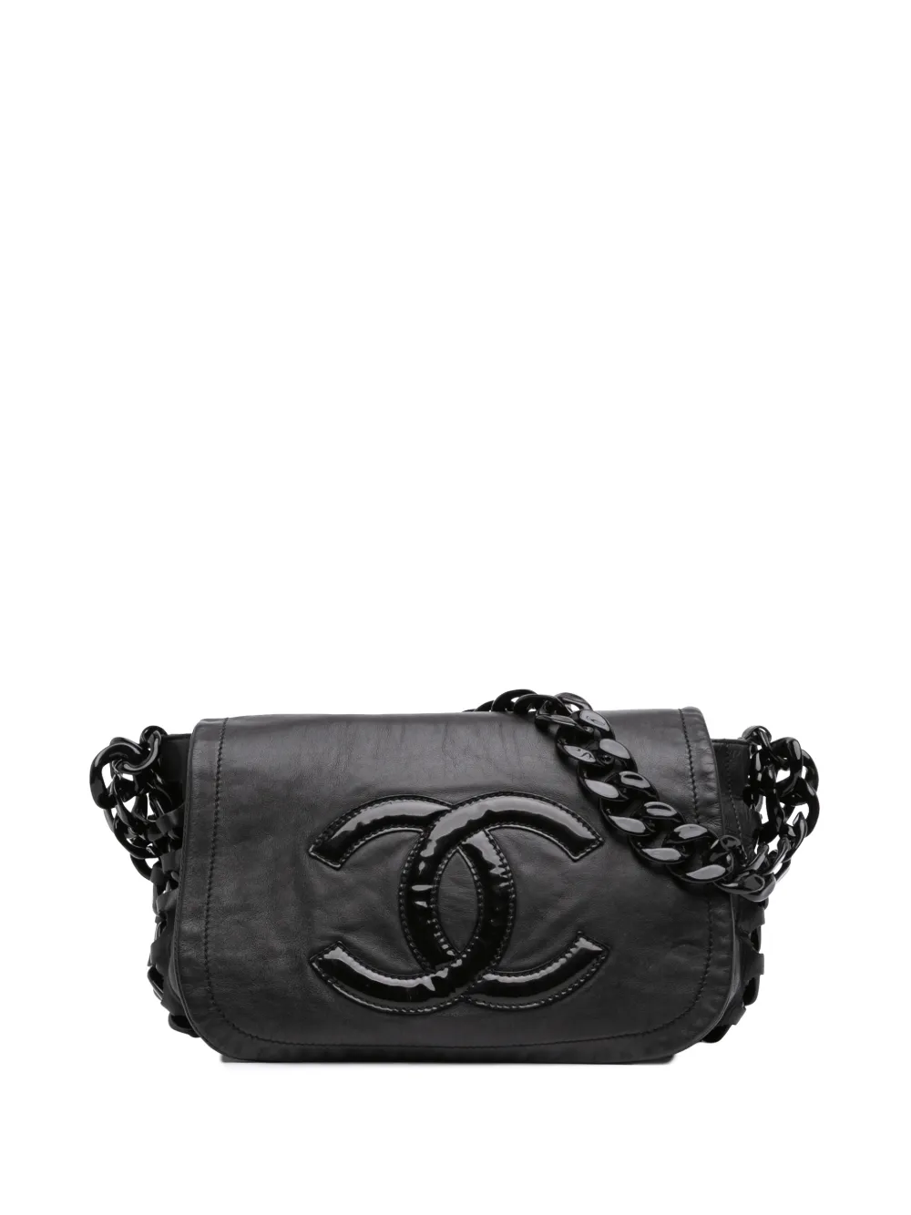 CHANEL Pre-Owned 2006-2008 Calfskin Modern Chain Rhodoid Flap shoulder bag - Nero