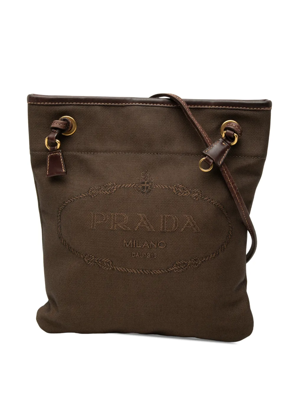 Prada Pre-Owned 2010-2026 Canvas Canapa Logo crossbody bag - Marrone