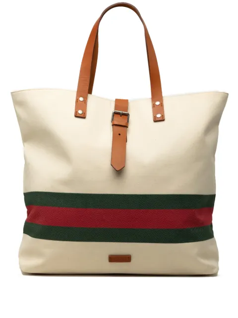 Gucci Pre-Owned Canvas Web 手提包（2000-2015年典藏款）