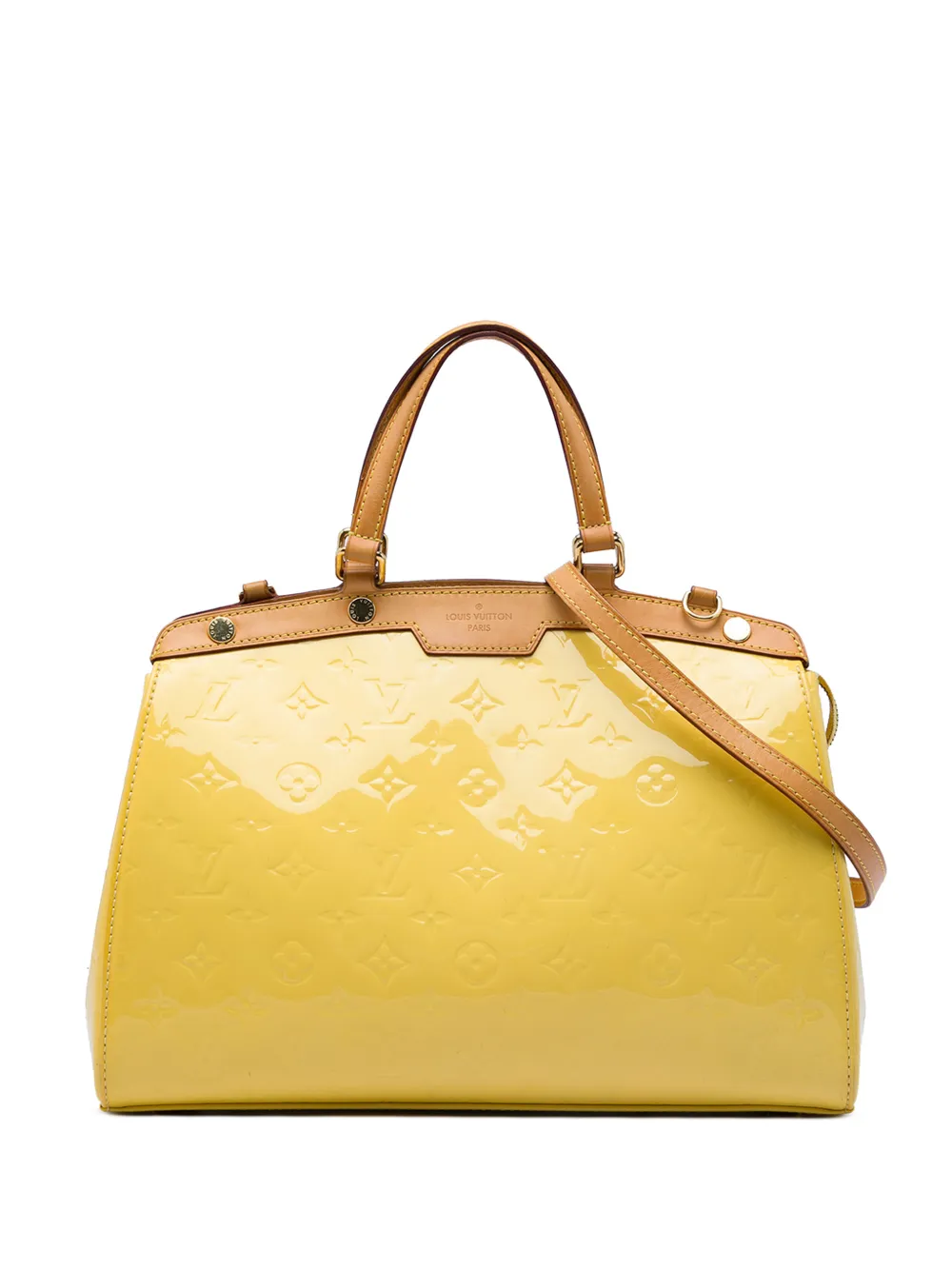 Louis Vuitton Pre-Owned 2014 Monogram Vernis Brea MM Satchel-Tasche - Gelb