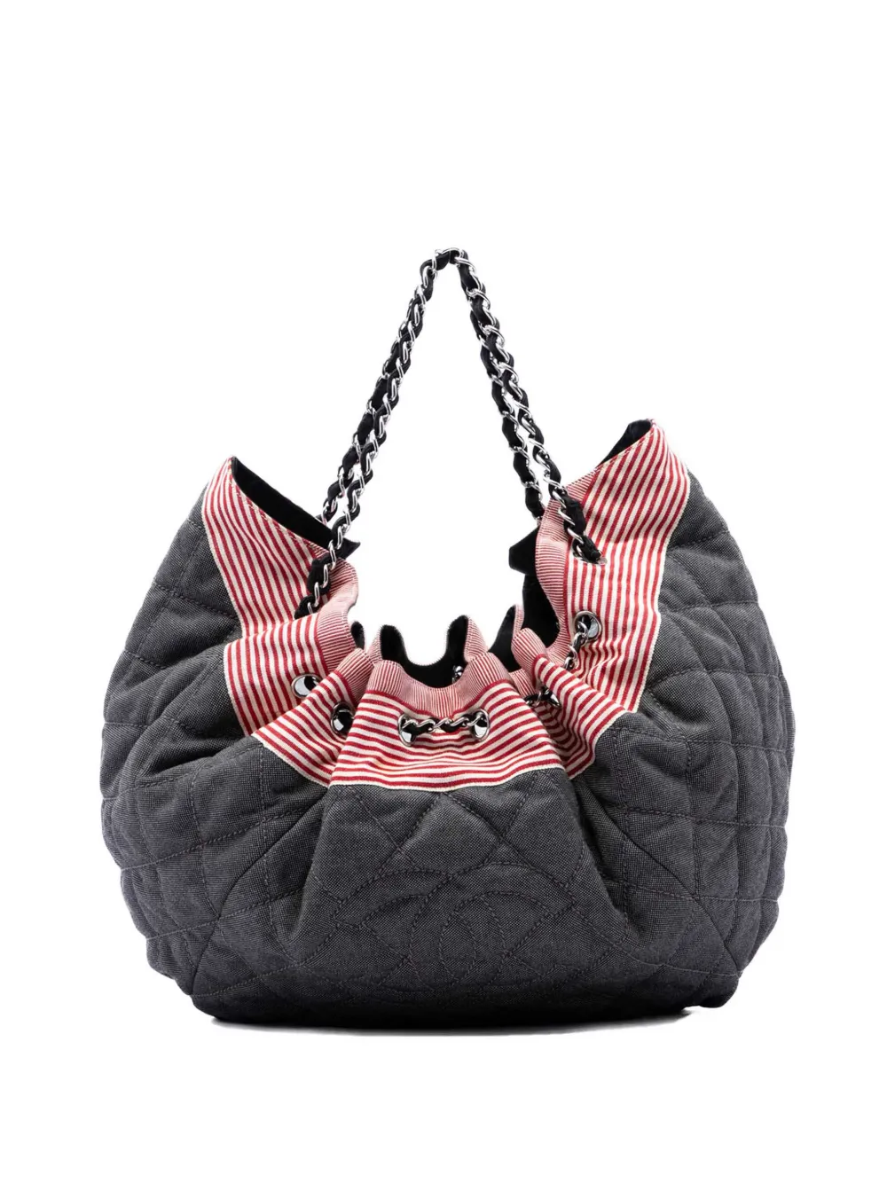 CHANEL Pre-Owned 2009-2010 Large Quilted Denim Stretch Spirit Cabas tote bag - Bleu