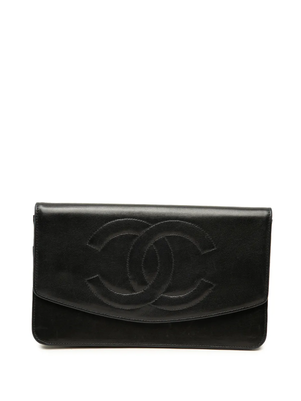 CHANEL Pre-Owned 1997-1999 längliches CC Portemonnaie aus Lammleder - Schwarz
