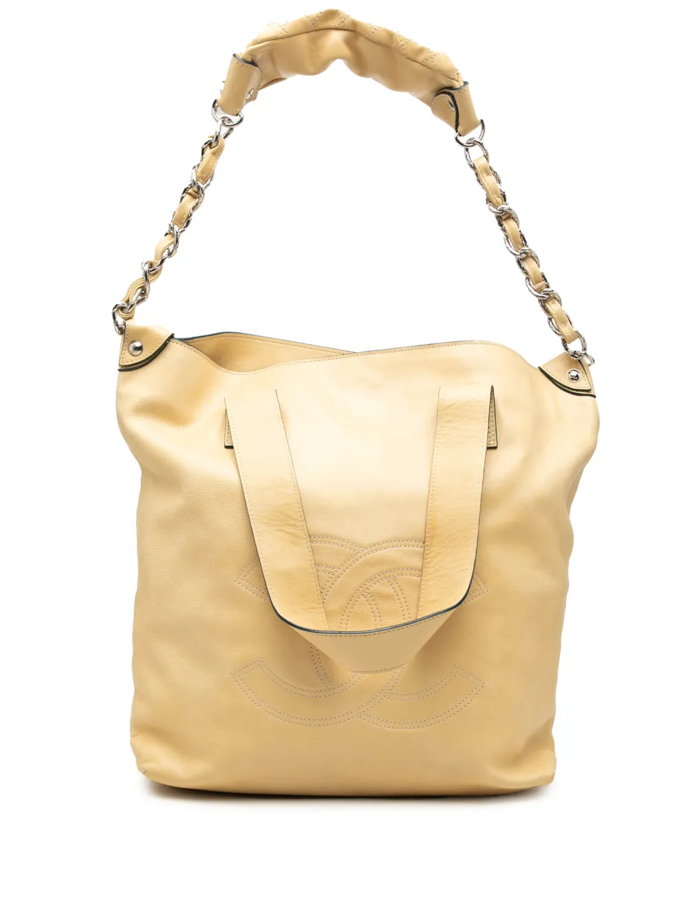 CHANEL Pre-Owned 2008-2009 CC Lambskin Edgy North South Tote satchel - Giallo