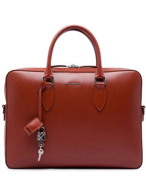 Burberry Pre-Owned 2015-2026 Leather Barrow business bag
