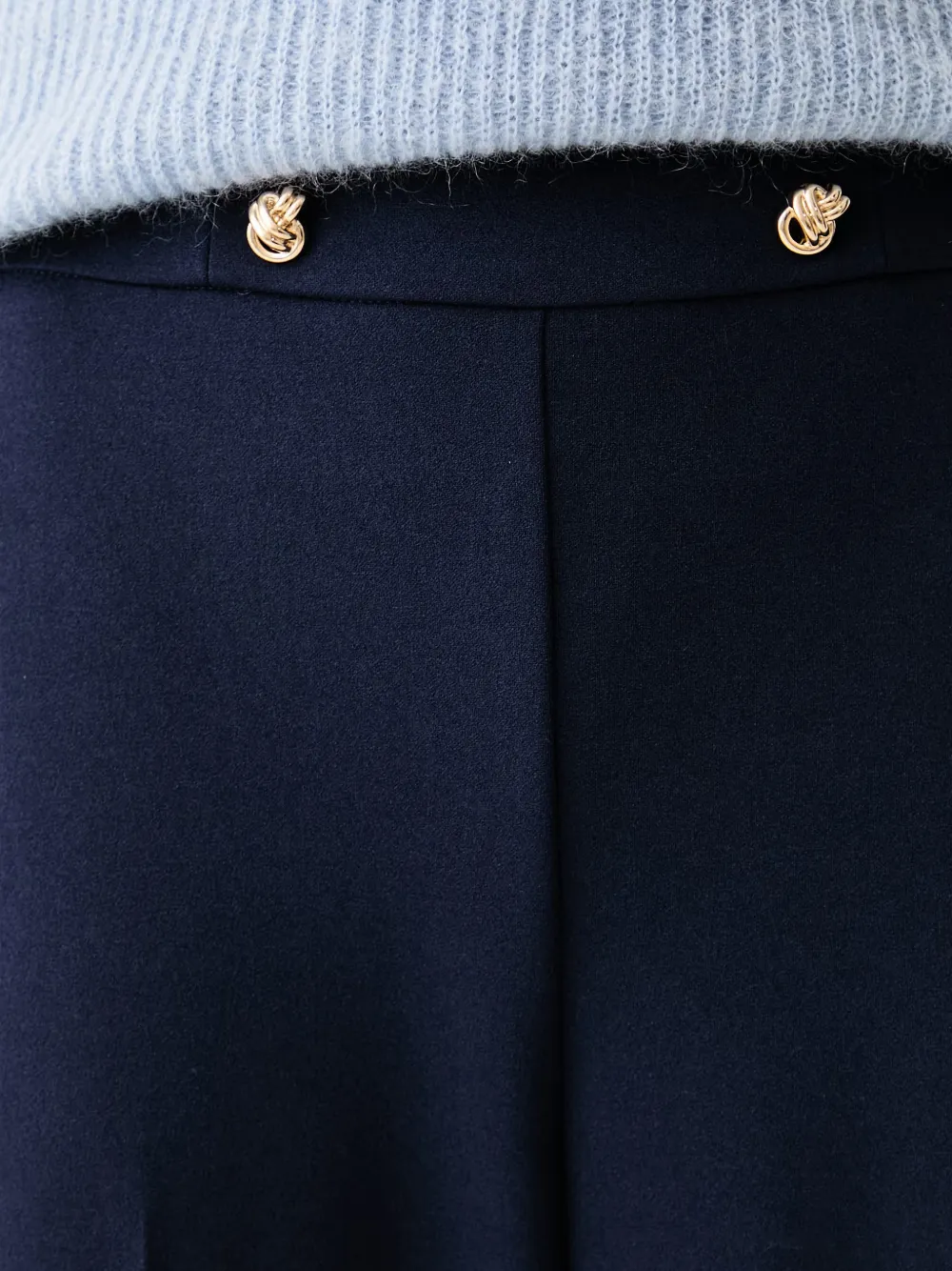 Joseph Ribkoff Broek met wijde pijpen en geknoopt detail Blauw