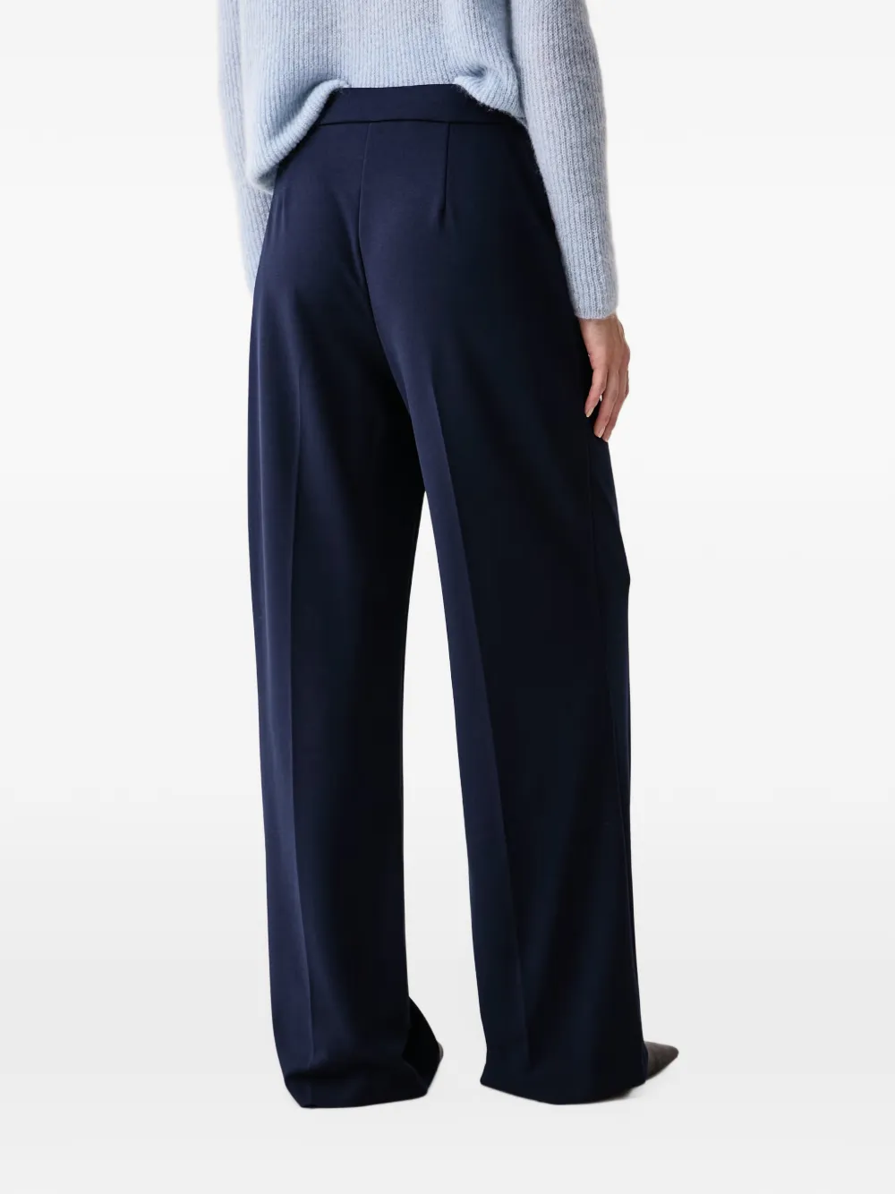 Joseph Ribkoff Broek met wijde pijpen en geknoopt detail Blauw