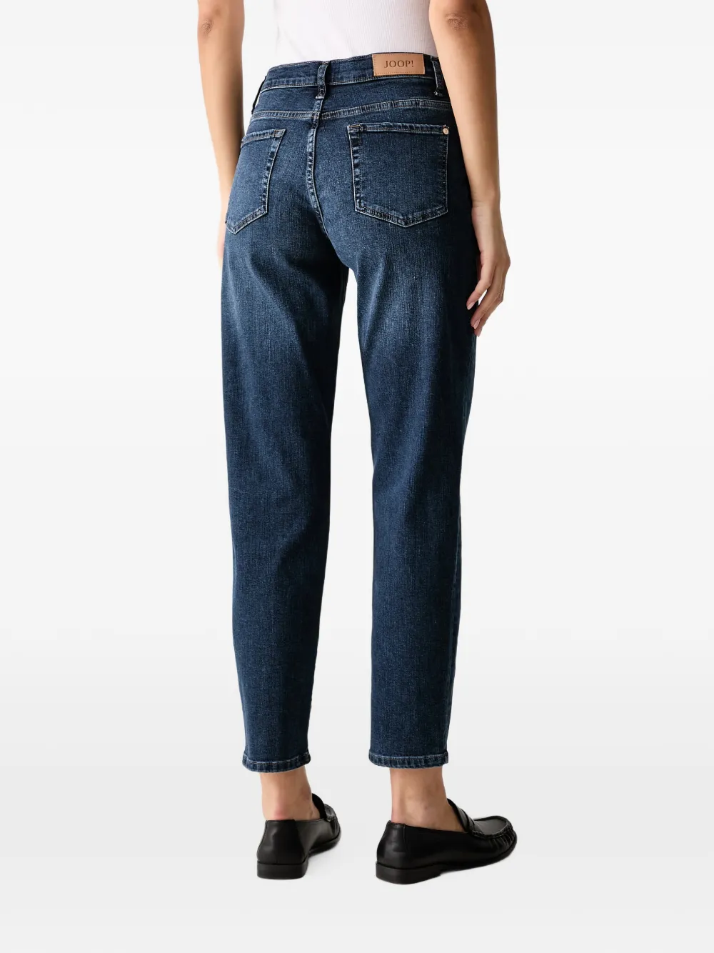 Joop! faded-effect cropped jeans Blauw