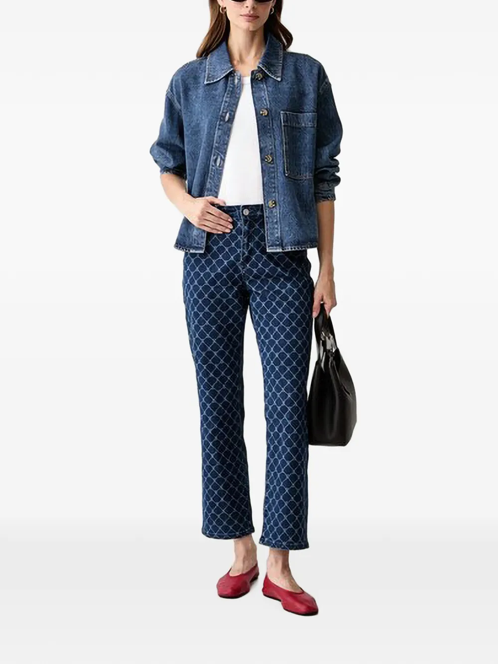 Joseph Ribkoff Jeans met monogramprint Blauw