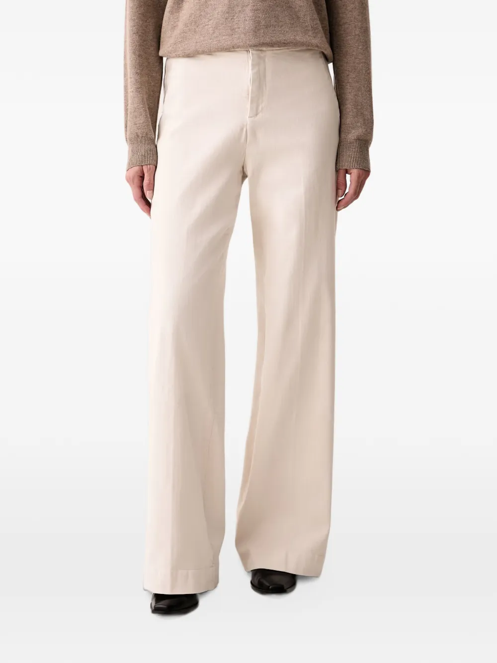 Joseph Ribkoff logo-plaque wide-leg jeans - Bianco