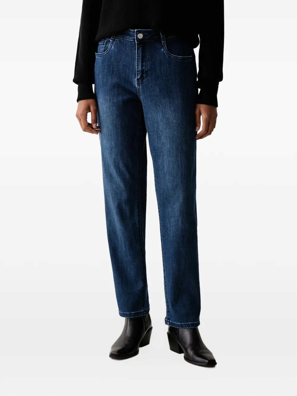 Joseph Ribkoff logo-plaque straight-leg jeans - Blau
