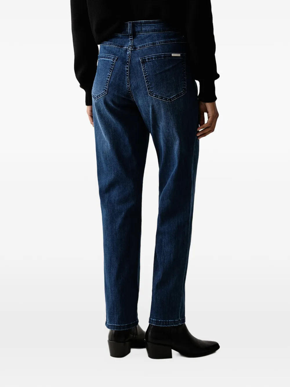 Joseph Ribkoff logo-plaque straight-leg jeans Blauw