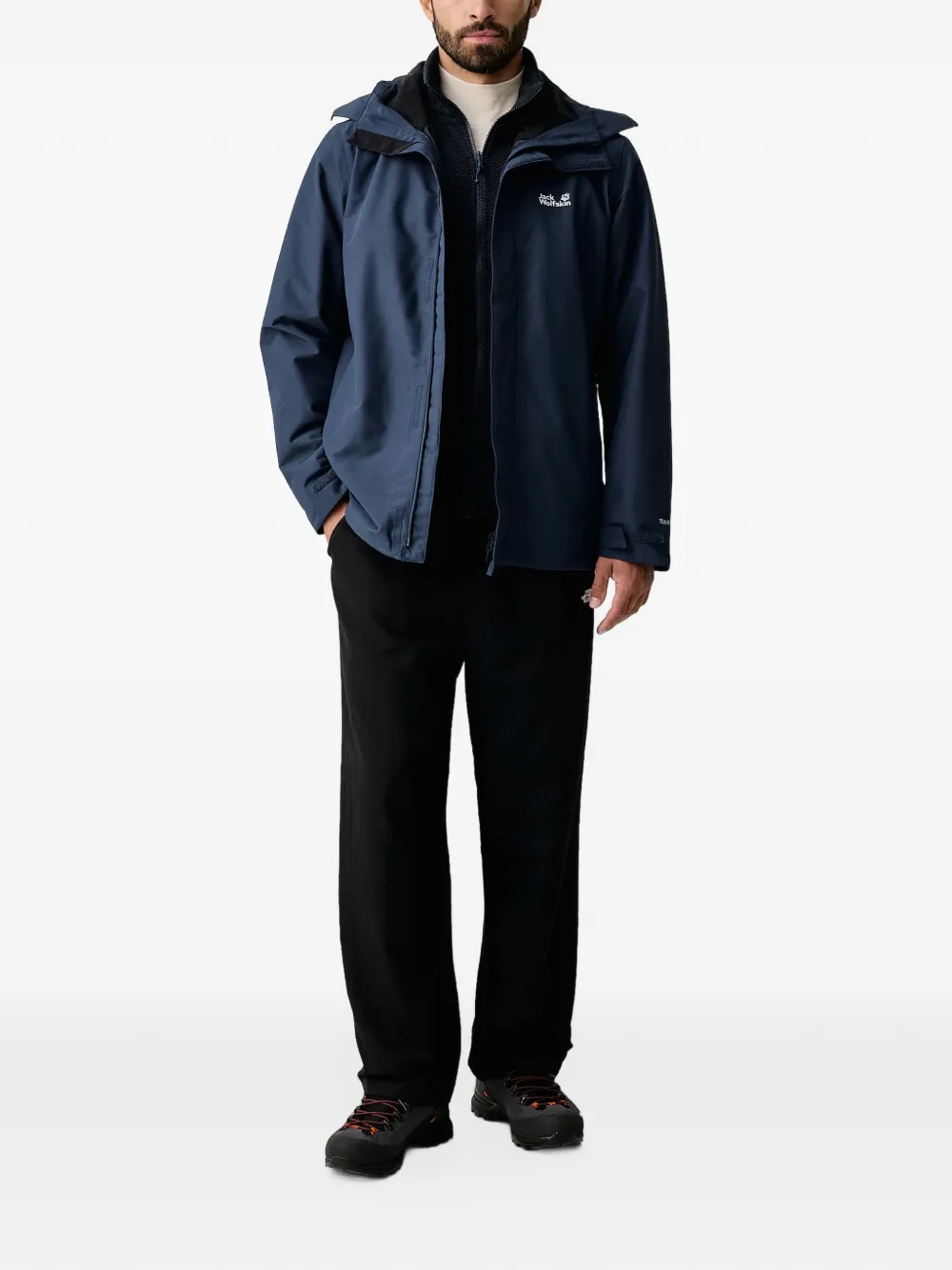 JACK WOLFSKIN PINETRAIL 3IN1 JKT M hooded zip-up jacket Blauw