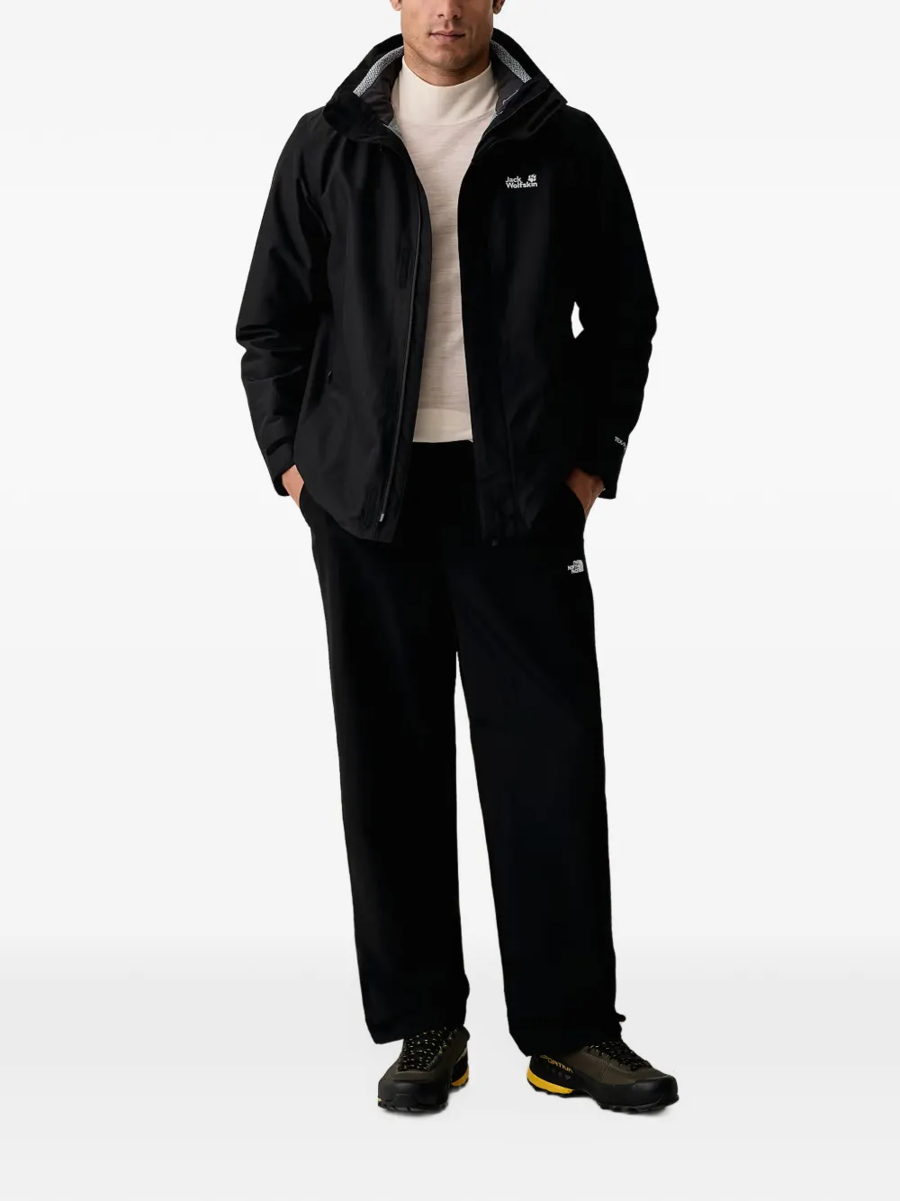 JACK WOLFSKIN PINETRAIL 3IN1 JKT M hooded jacket Zwart