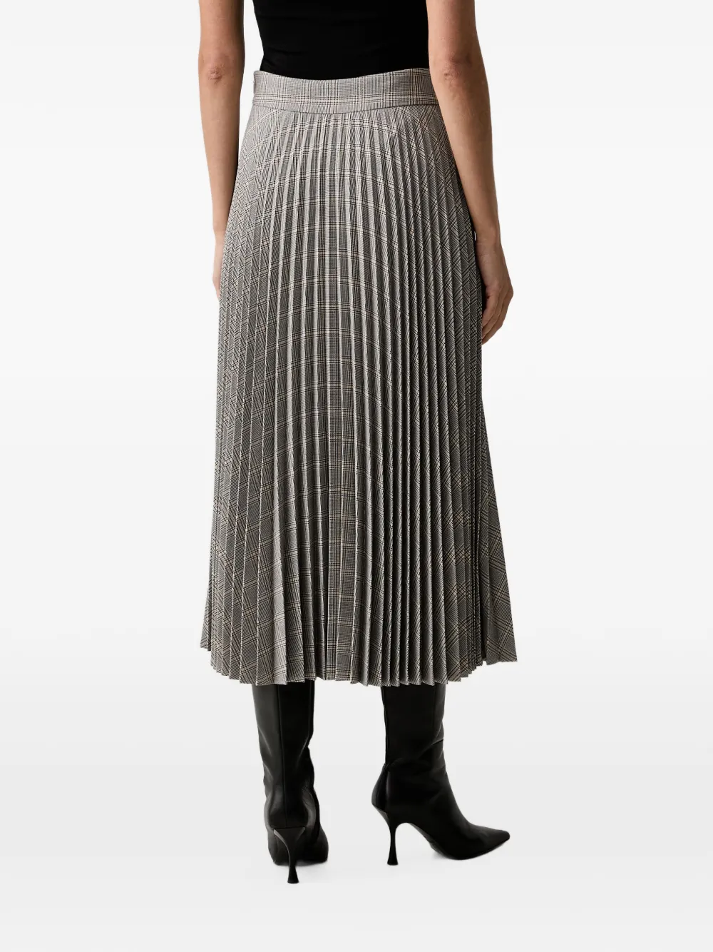 Joop! check-pattern pleated skirt Grijs
