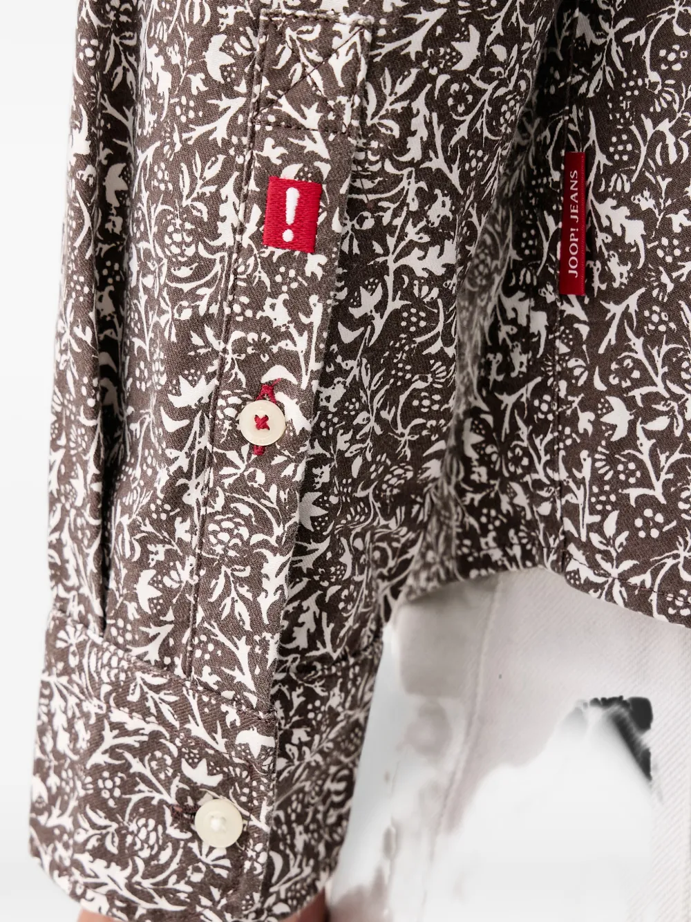 Joop! Overhemd met bloemenprint Bruin