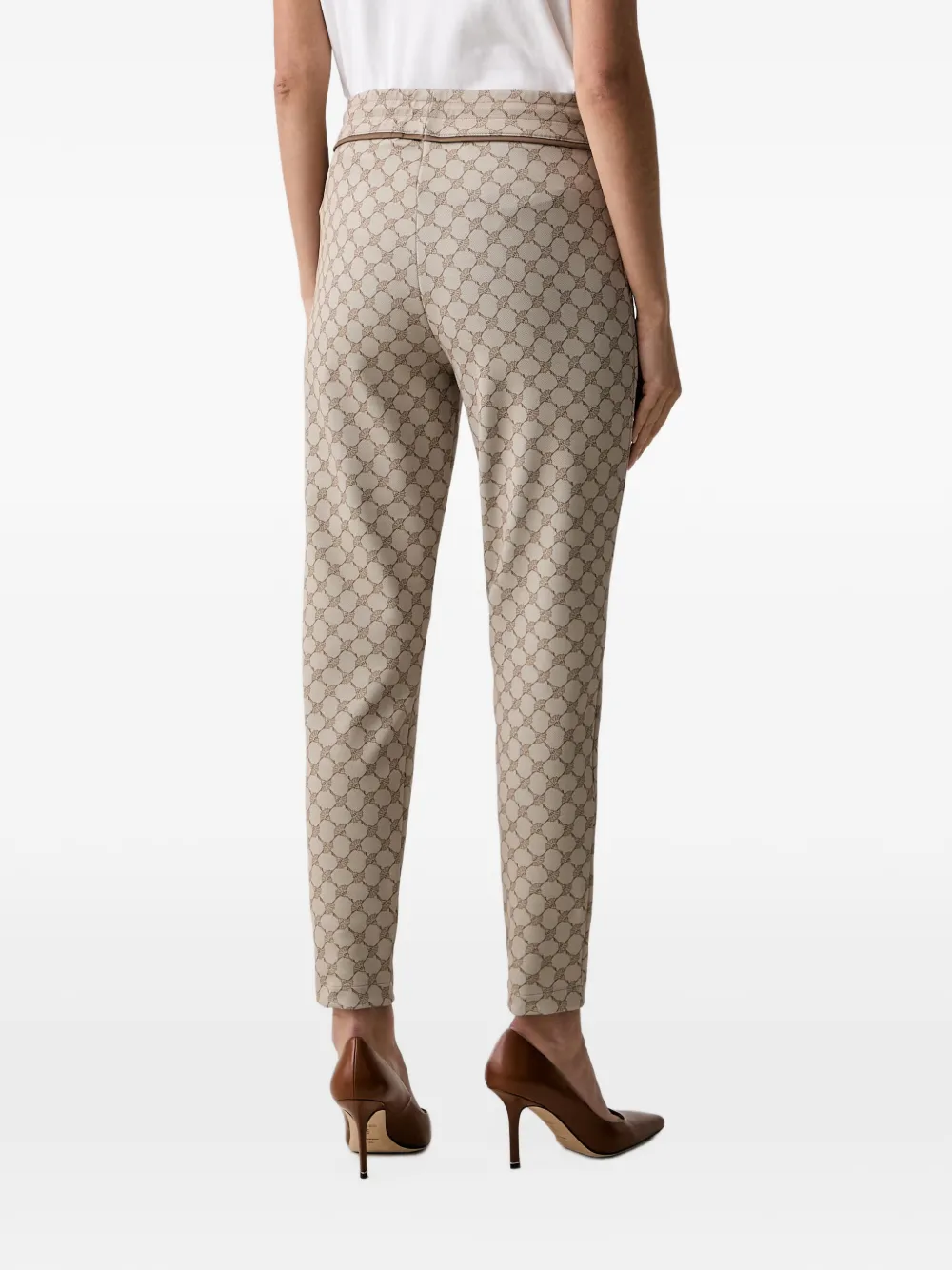 Joop! logo-pattern drawstring trousers Beige