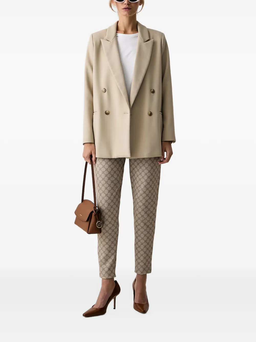 Joop! logo-pattern drawstring trousers Beige