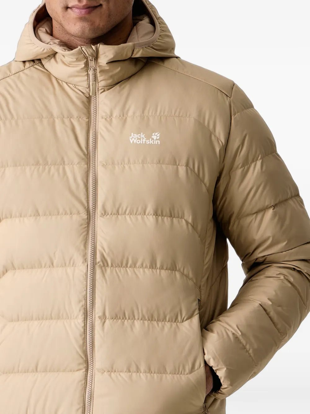 JACK WOLFSKIN Wild Pass Down quilted hooded jacket Beige