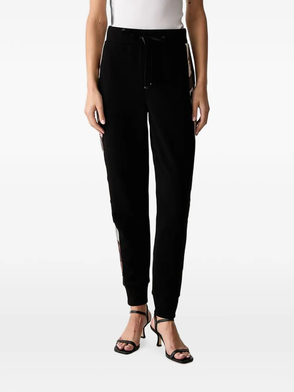 Joseph Ribkoff abstract-print drawstring track pants - Nero
