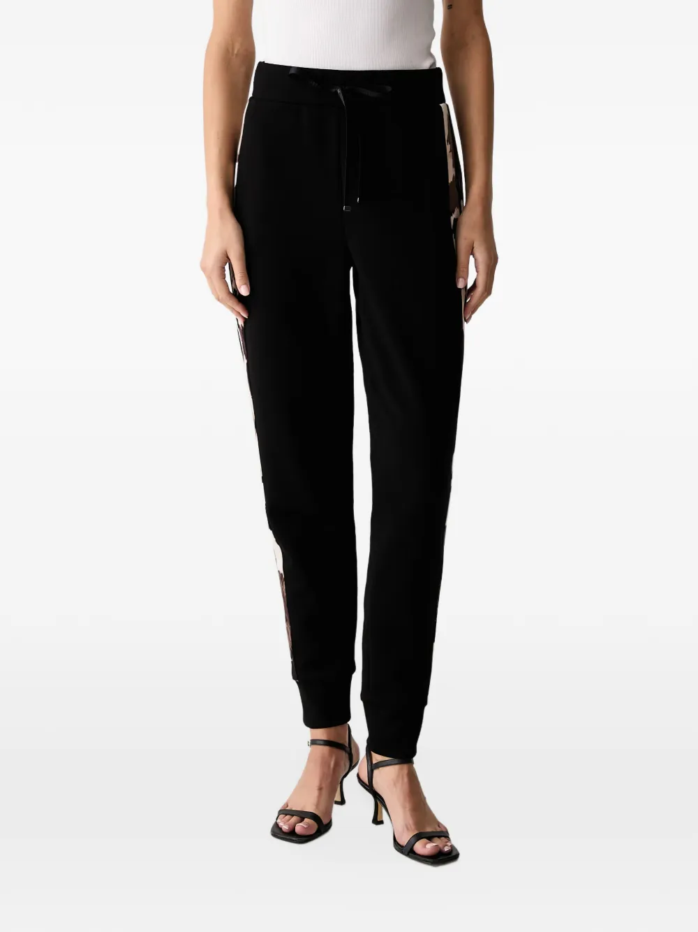 Joseph Ribkoff abstract-print drawstring track pants - Nero