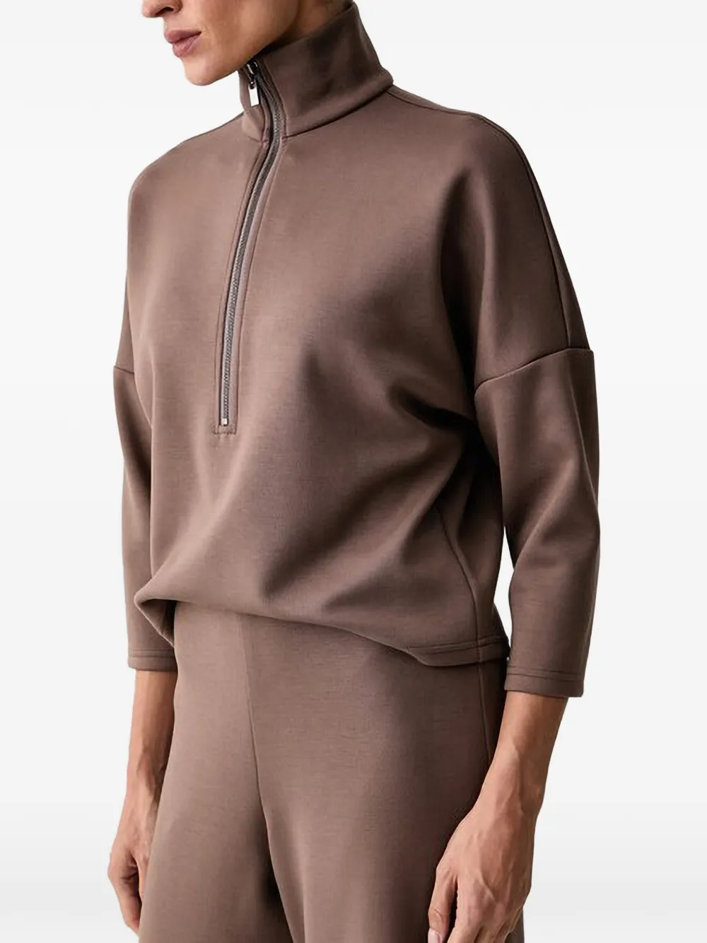 Joseph Ribkoff half-zip wide-leg tracksuit - Marron