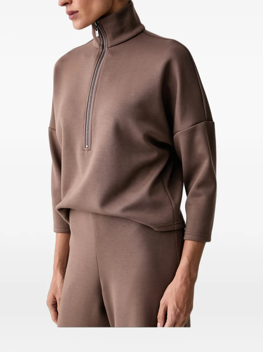 Joseph Ribkoff half-zip wide-leg tracksuit - Marrone