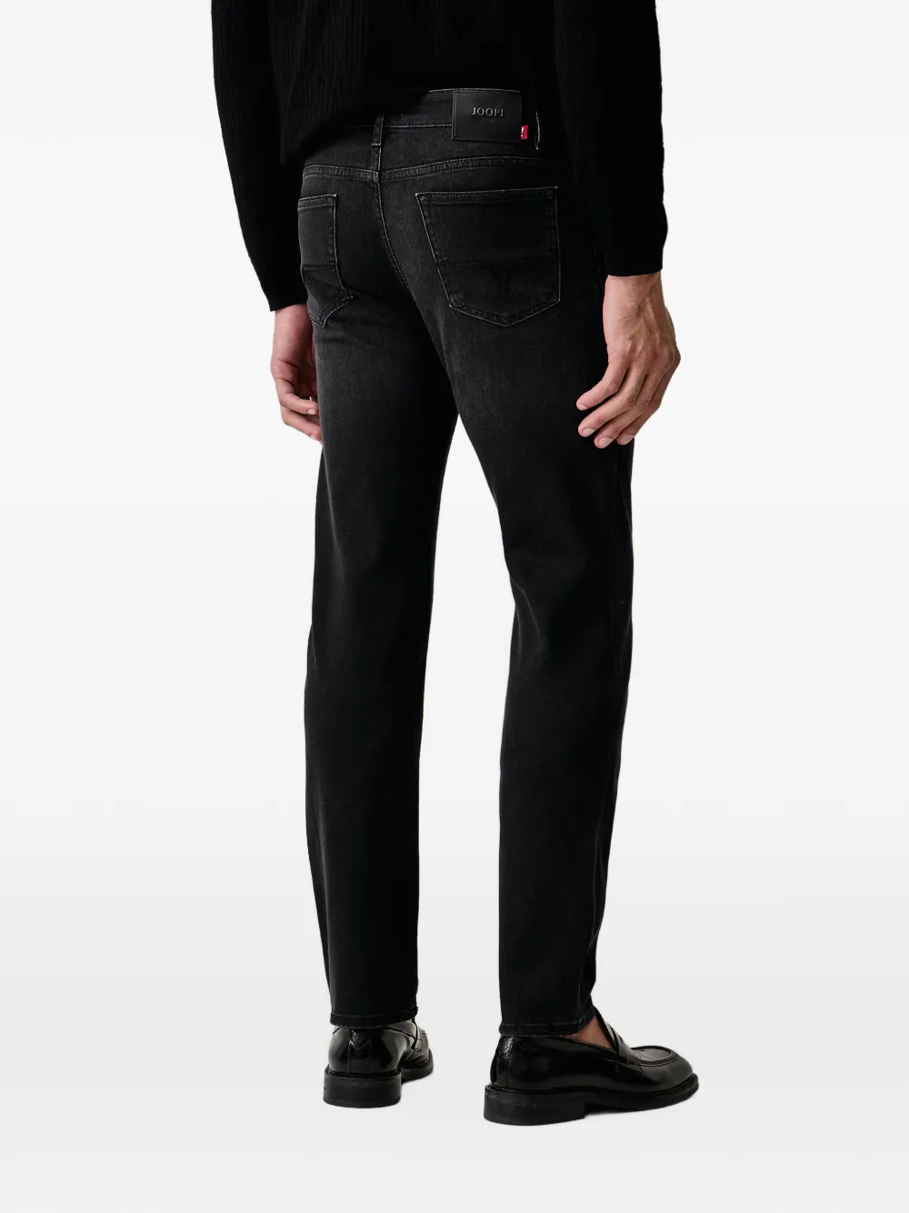 Joop! faded slim-fit jeans Zwart