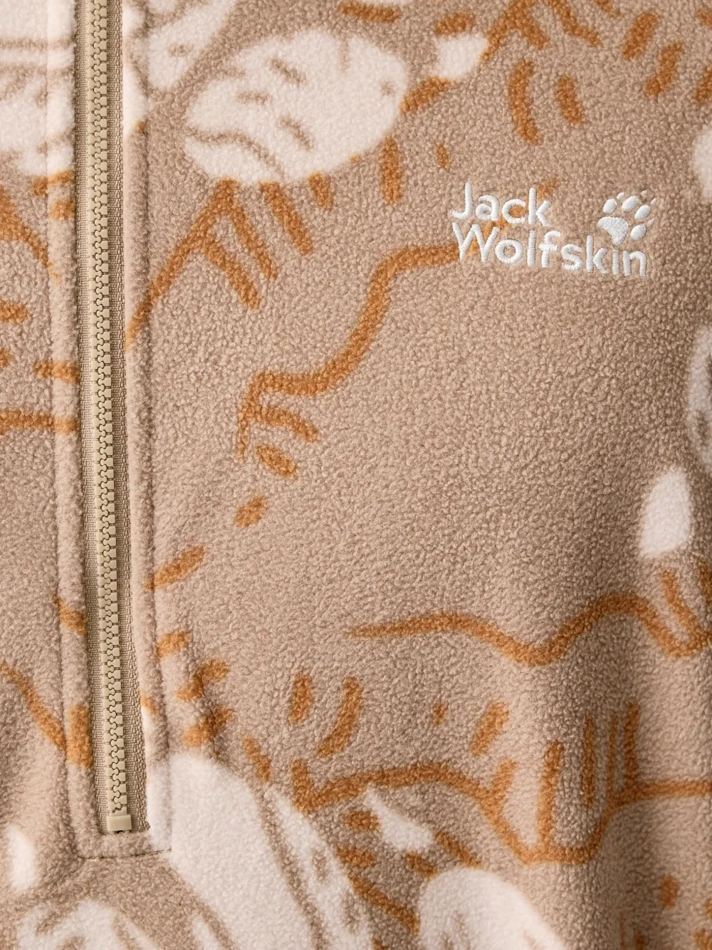JACK WOLFSKIN graphic-print fleece sweater Beige