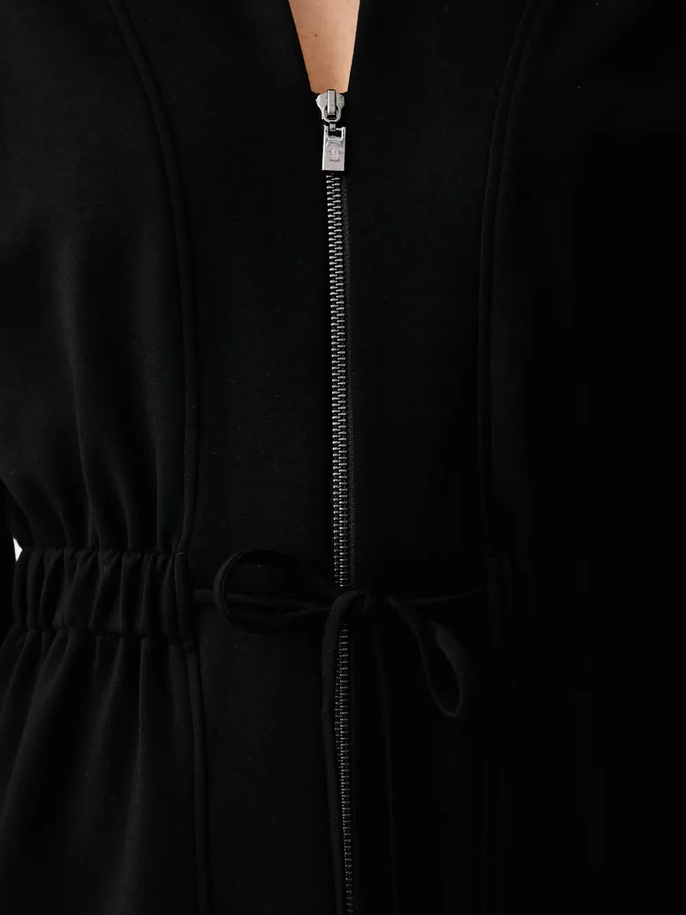 Joseph Ribkoff Mini-jurk met trekkoordtaille en rits Zwart
