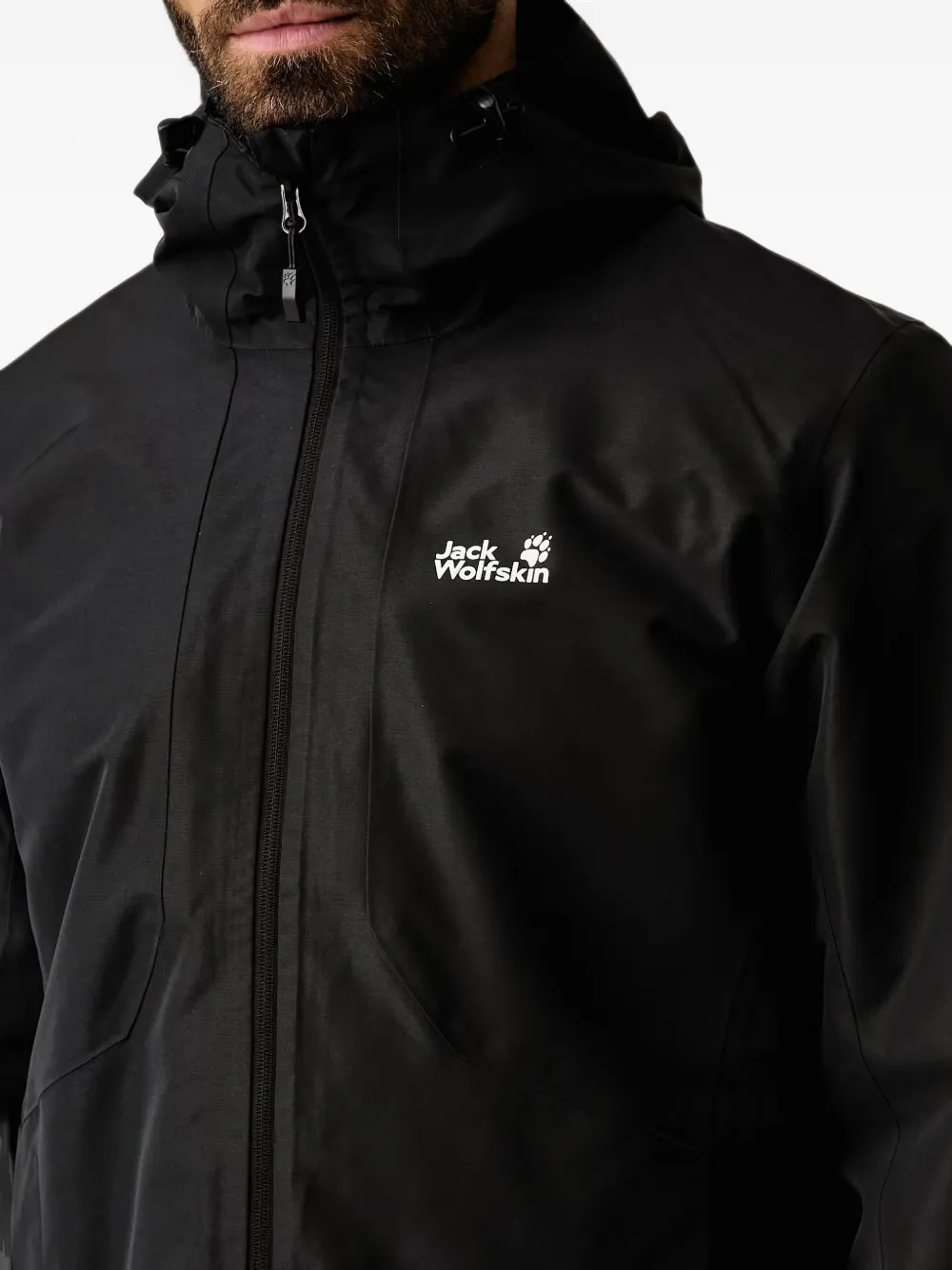 JACK WOLFSKIN STONETRAIL 3IN1 JKT M hooded jacket Zwart