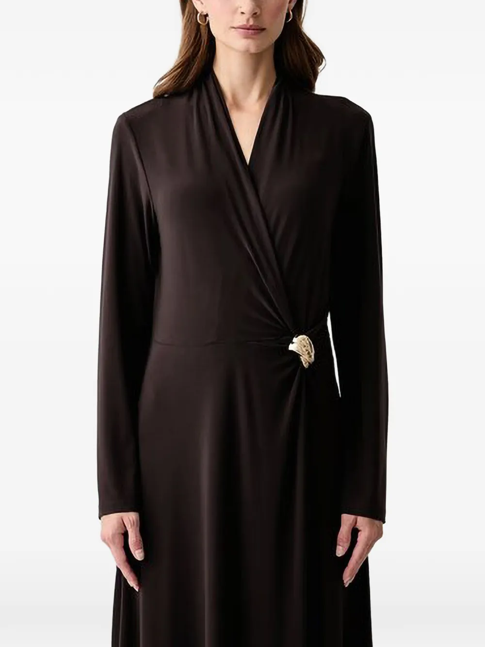 Joseph Ribkoff buckle-detail wrap dress - Marron Joseph Ribkoff buckle-detail wrap dress - Marron