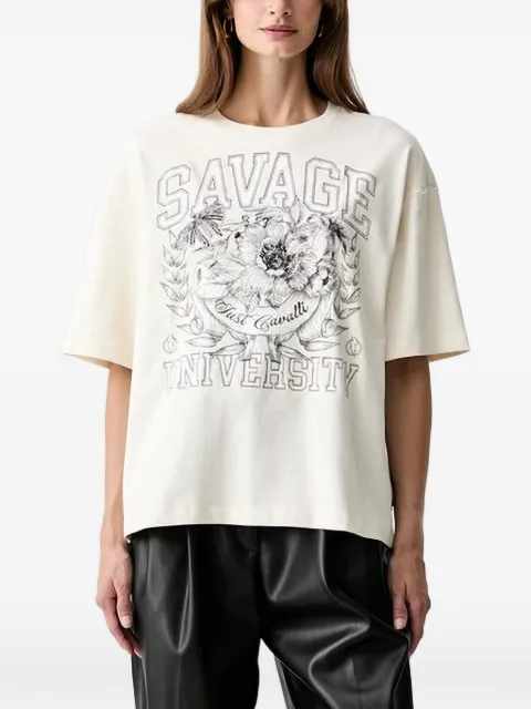 Just Cavalli graphic-print drop-shoulder T-shirt