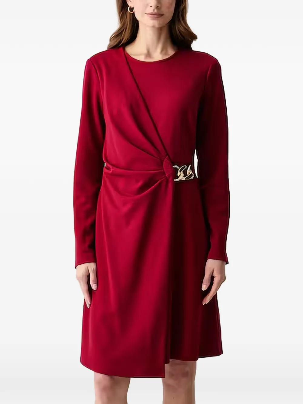 Joseph Ribkoff chain-detail draped mini dress - Rouge Joseph Ribkoff chain-detail draped mini dress - Rouge