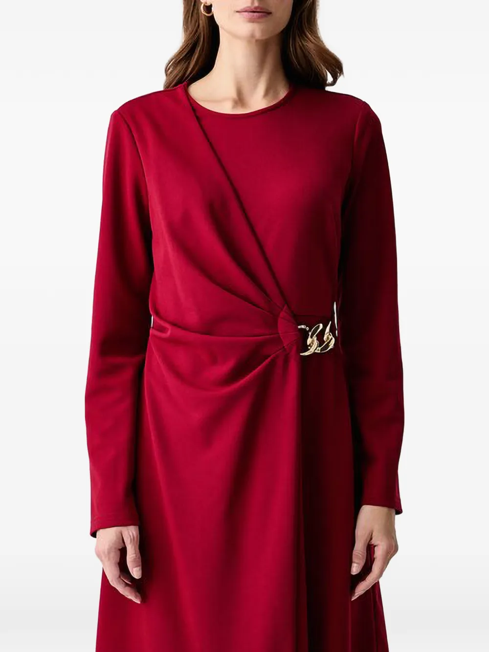Joseph Ribkoff Gedrapeerde mini-jurk met kettingdetail Rood