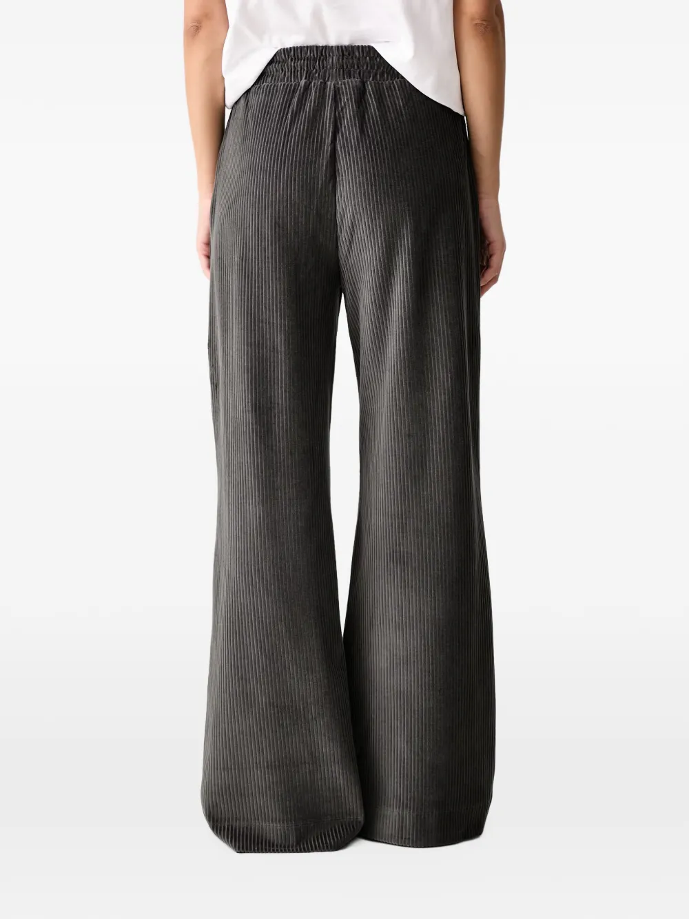 Joop! corduroy-effect wide-leg jogging trousers Grijs