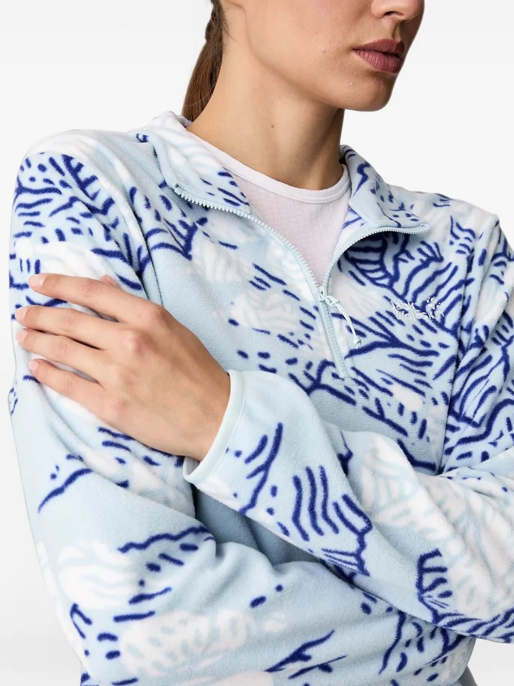 JACK WOLFSKIN Paw Era 100 sweater met abstracte print Blauw