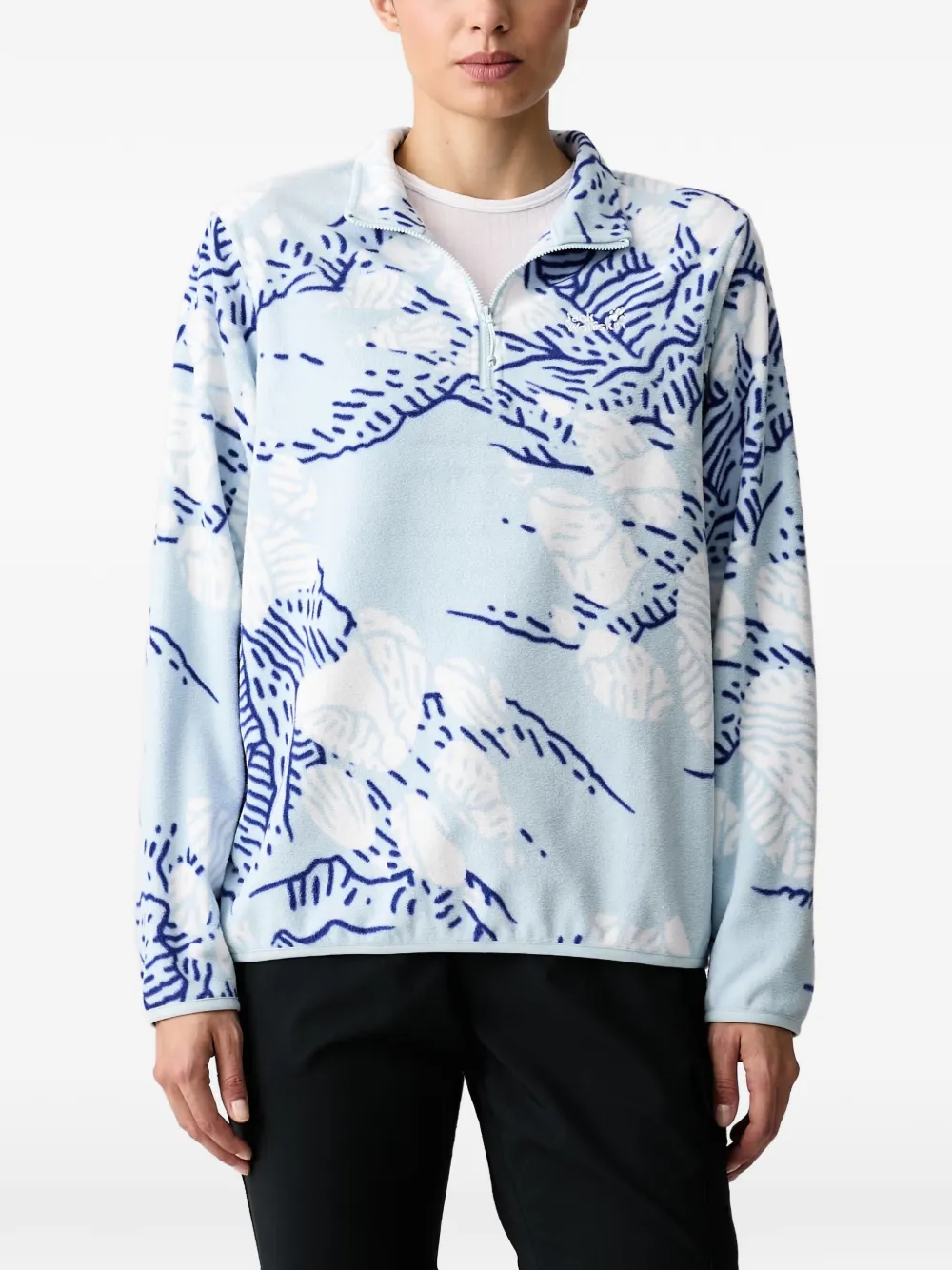 Jack Wolfskin Paw Era 100 Abstract-print Sweatshirt In Blue