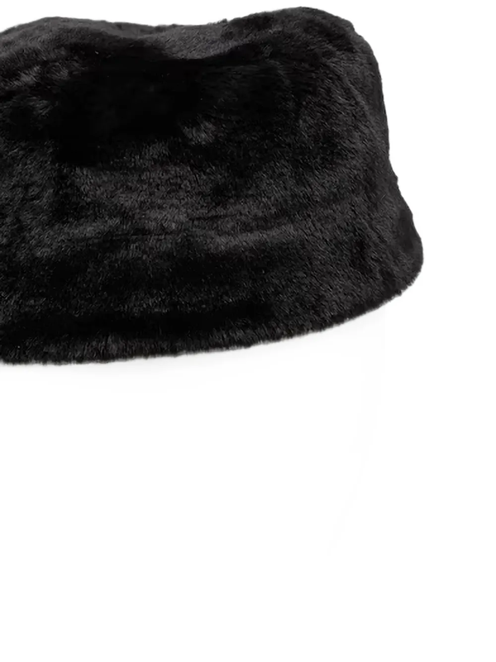 Kangol logo-patch faux-fur hat Zwart