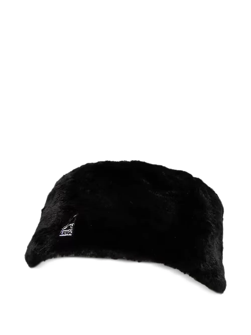 Kangol logo-patch faux-fur hat Zwart