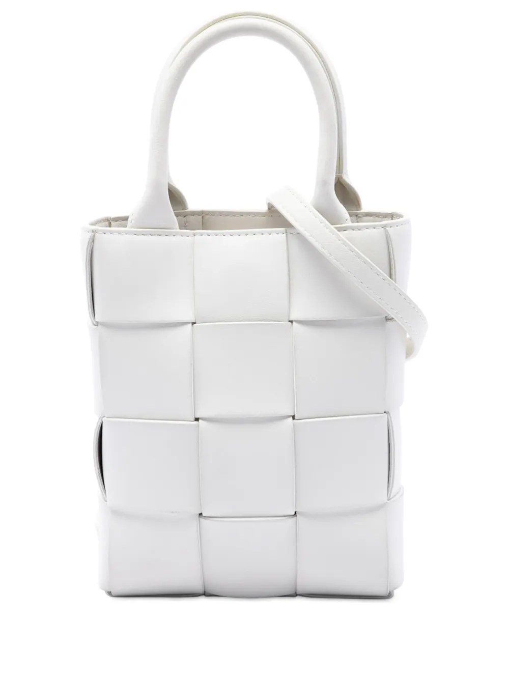 Bottega Veneta Pre-Owned 2012-2026 mini Maxi Intrecciato Nappa North South Satchel-Tasche - Weiß