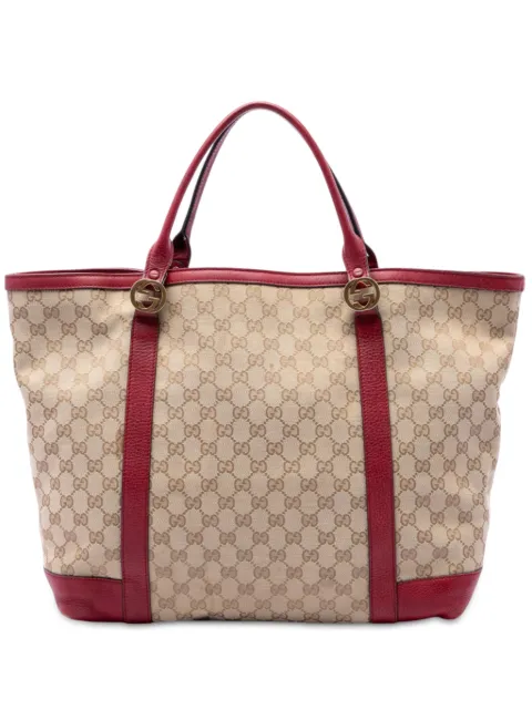 Gucci Pre-Owned GG Twins 帆布手提包(2016-2026年典藏款)