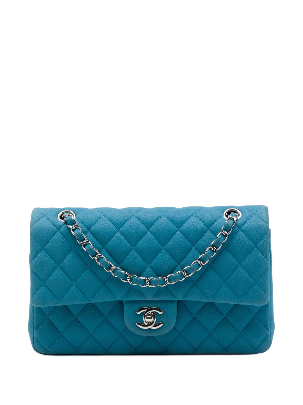 CHANEL Pre-Owned 2013-2014 Medium Classic Caviar Double Flap shoulder bag - Blu