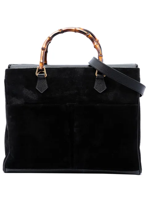 Gucci Pre-Owned 20th Century Suede Bamboo satchel