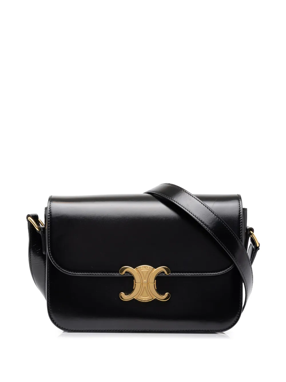 Celine Pre-Owned 2022 Classique Shiny Calfskin Triomphe crossbody bag - Nero