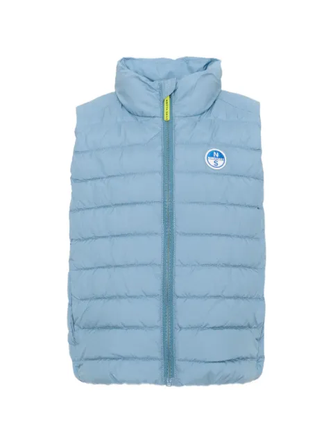 North Sails Kids quilted logo-patch gilet