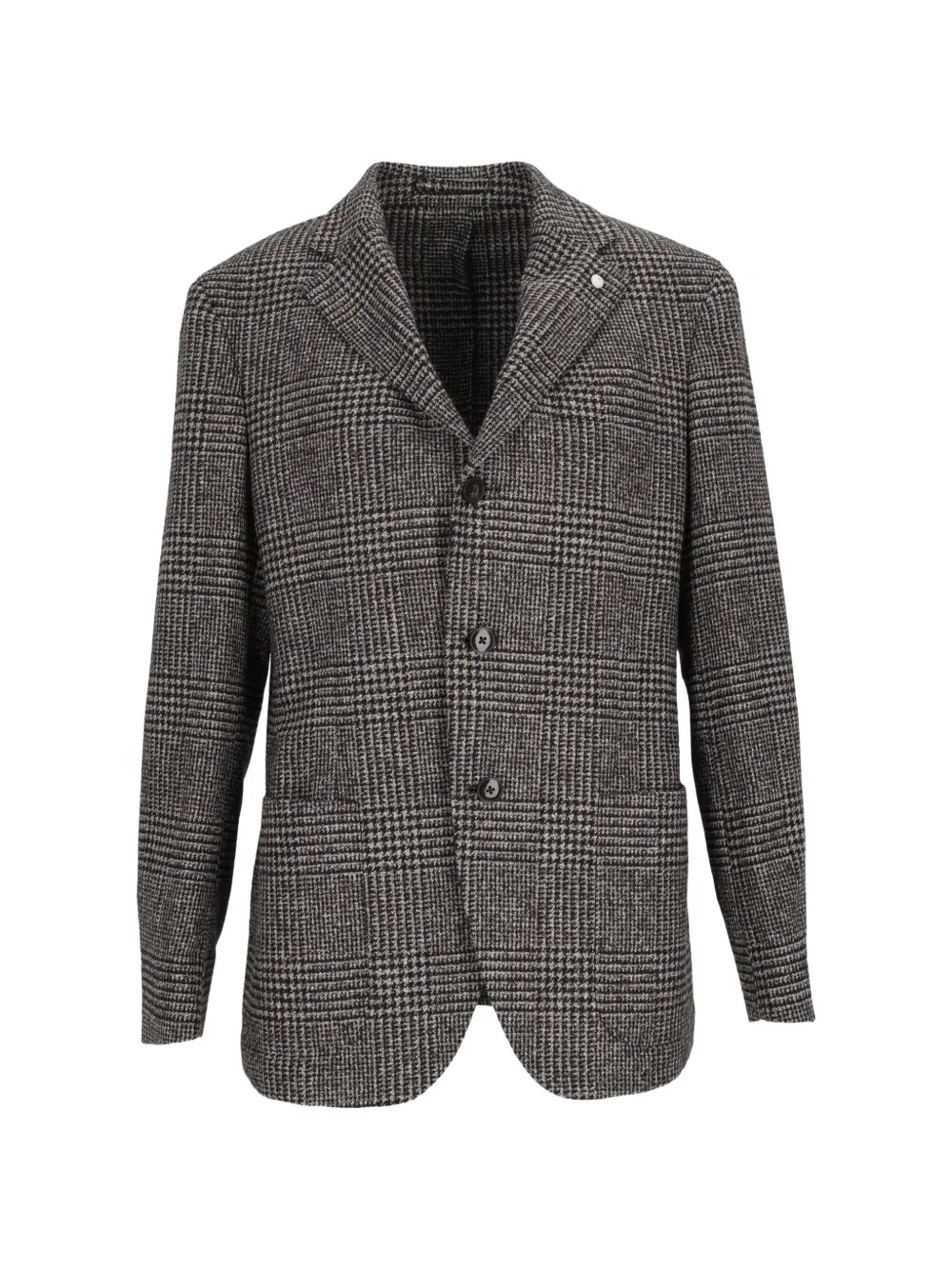 Luigi Bianchi Prince of Wales check Blazer - Grey