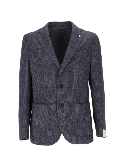 L.B.M. 1911 herringbone-pattern single-breasted blazer