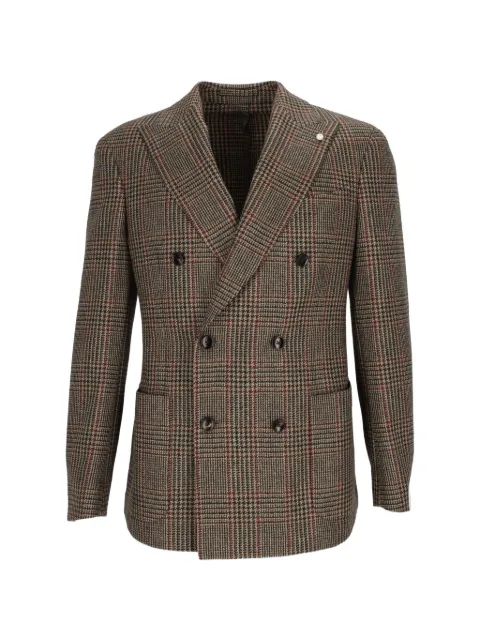 Luigi Bianchi check-pattern double-breasted blazer